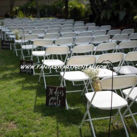 white folding chairs