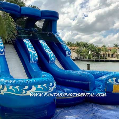 MONSTER DOUBLE LANE SLIDE, 22ft high