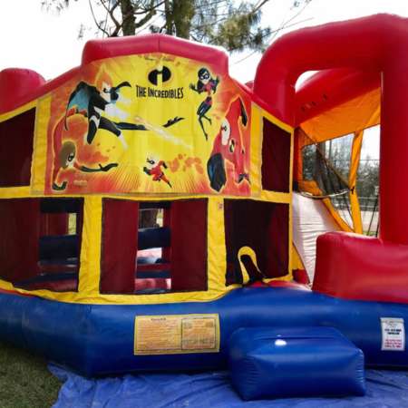 Incredibles primary colors Combo 5 in 1. Bounce, basketball hoop, obstacles, climb, dry slide.
